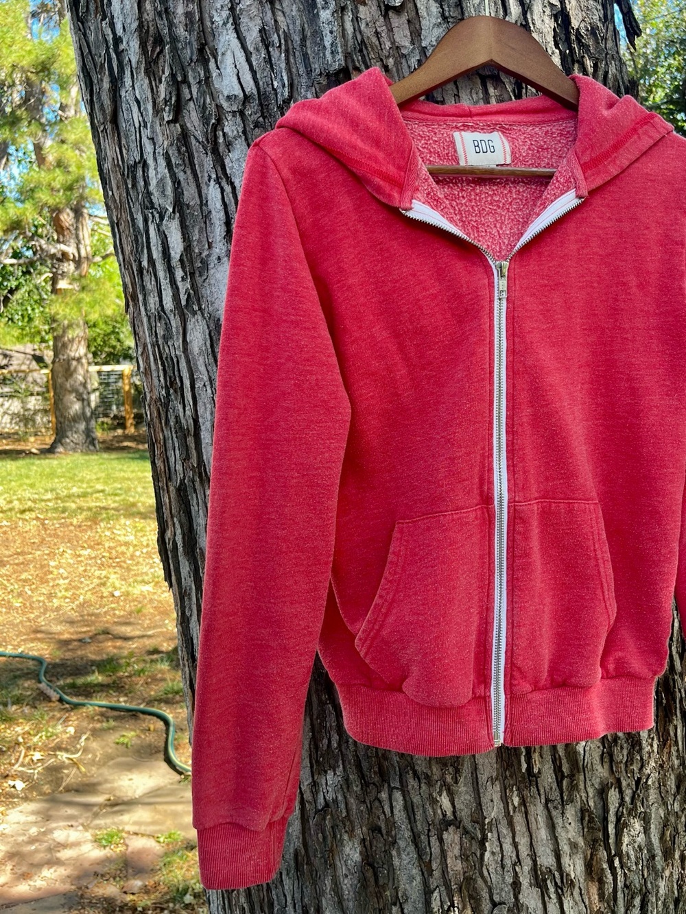 BDG Women’s Classic Red Full-Zip Hoodie Jacket